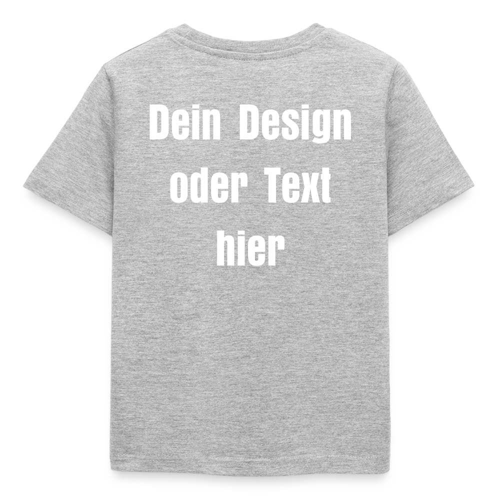 Kinder T-Shirt - personalisierbare Vorder- und Rückseite - Grau meliert