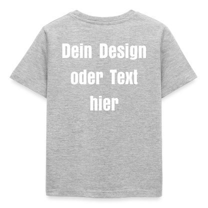 Kinder T-Shirt - personalisierbare Vorder- und Rückseite - Grau meliert
