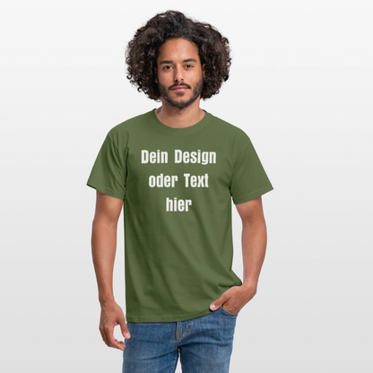 Männer T-Shirt - personalisierbare Vorder- und Rückseite - Militärgrün