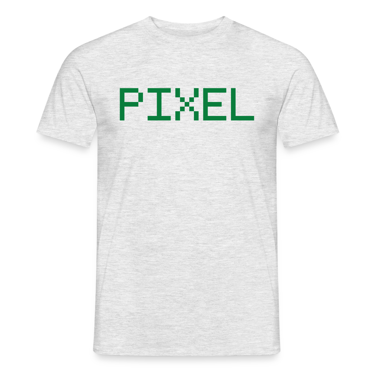 Pixel. Outline-Motiv Motiv-T-Shirt für Männer, Farbe Grau meliert