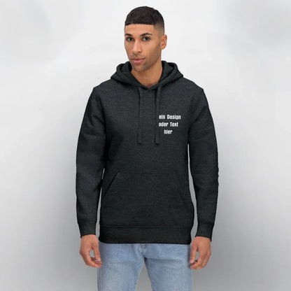 Stanley/Stella Unisex Bio-Hoodie DRUMMER - personalisierbare Vorder- und Rückseite - Dunkelgrau meliert