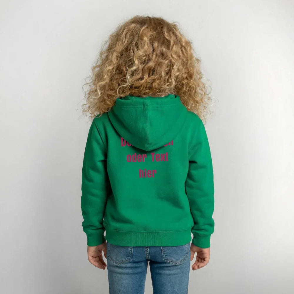 Kinder Hoodie - personalisierbare Vorder- und Rückseite - Kelly Green