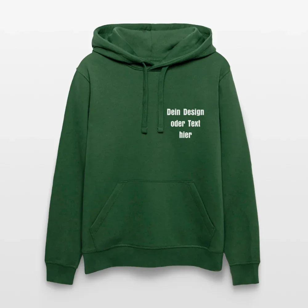 Stanley/Stella Unisex Bio-Hoodie DRUMMER - personalisierbare Vorder- und Rückseite - Flaschengrün