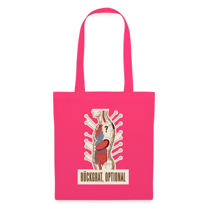 Rückgrat, optional. Anatomie-Motiv Stoffbeutel, Farbe Azalea