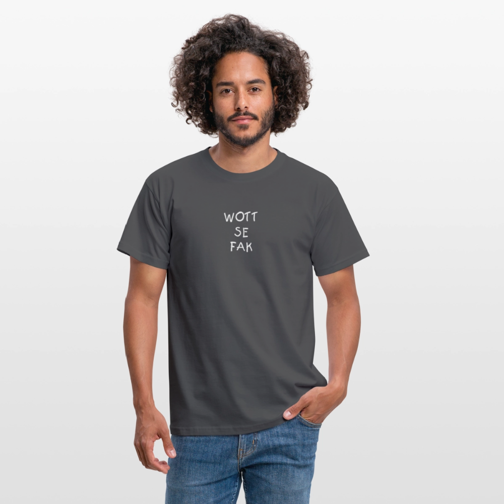 "WOTT SE FAK" Motiv-T-Shirt für Männer - Anthrazit