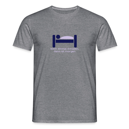 "Schlafen" Motiv-T-Shirt für Männer - Graphit meliert