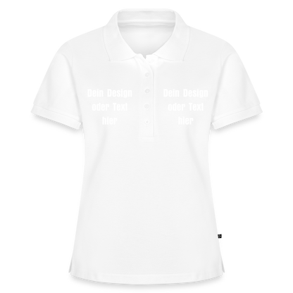 Frauen Premium Bio Polo Shirt - personalisierbar - Weiß