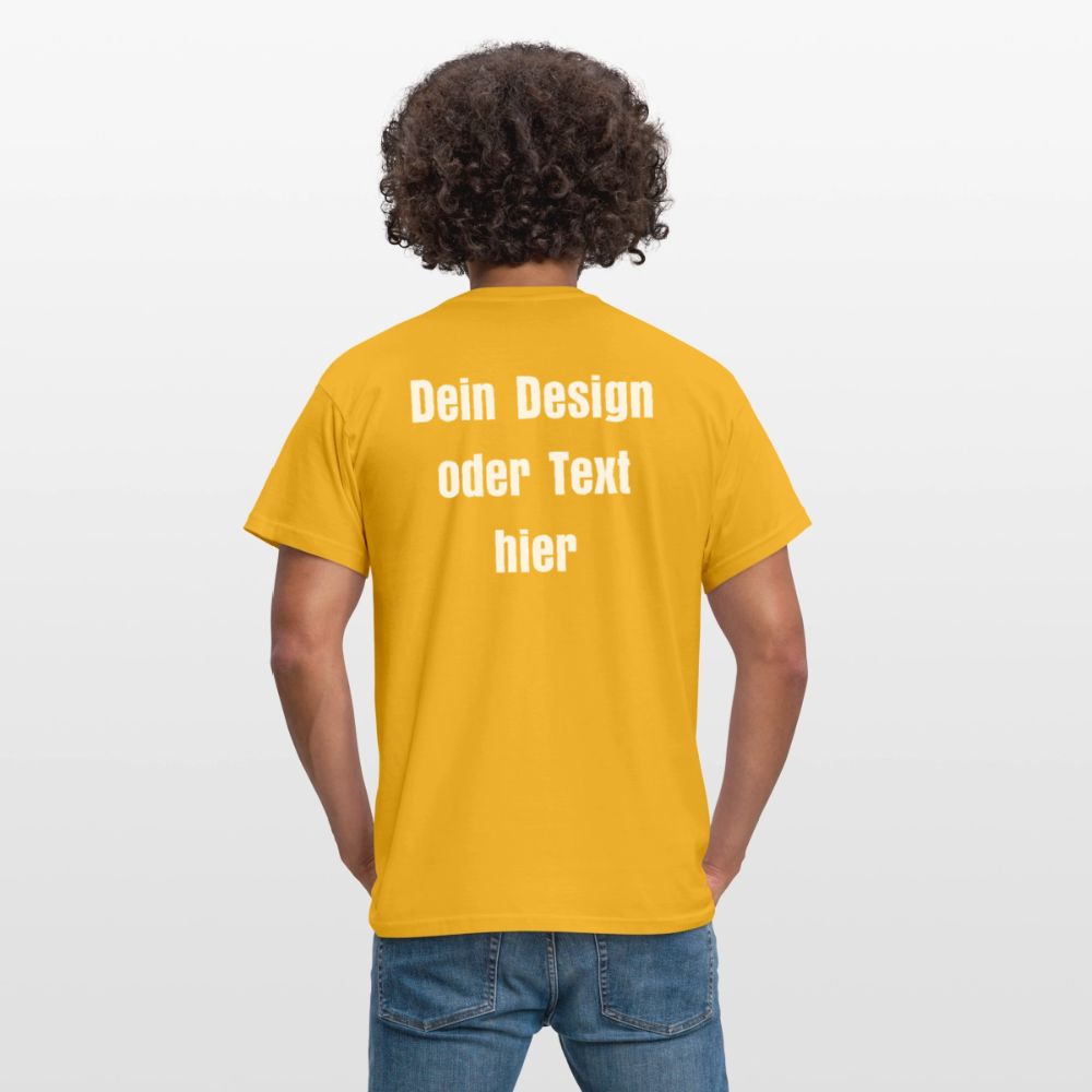 Männer T-Shirt - personalisierbare Vorder- und Rückseite - Gelb