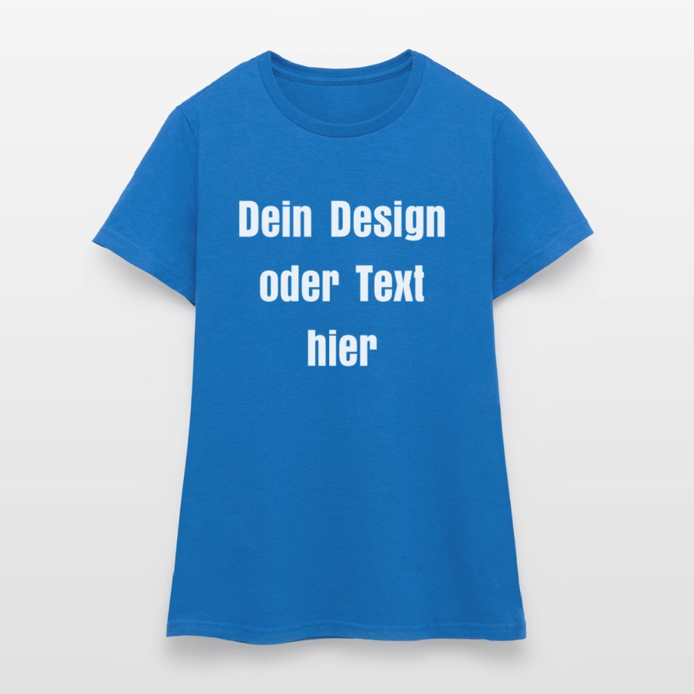 Frauen T-Shirt - personalisierbare Vorder- und Rückseite - Royalblau
