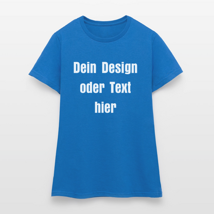 Frauen T-Shirt - personalisierbare Vorder- und Rückseite - Royalblau