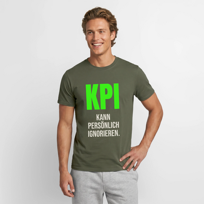 "KPI kann persönlich ignorieren." Motiv-T-Shirt für Männer, Farbe Militärgrün