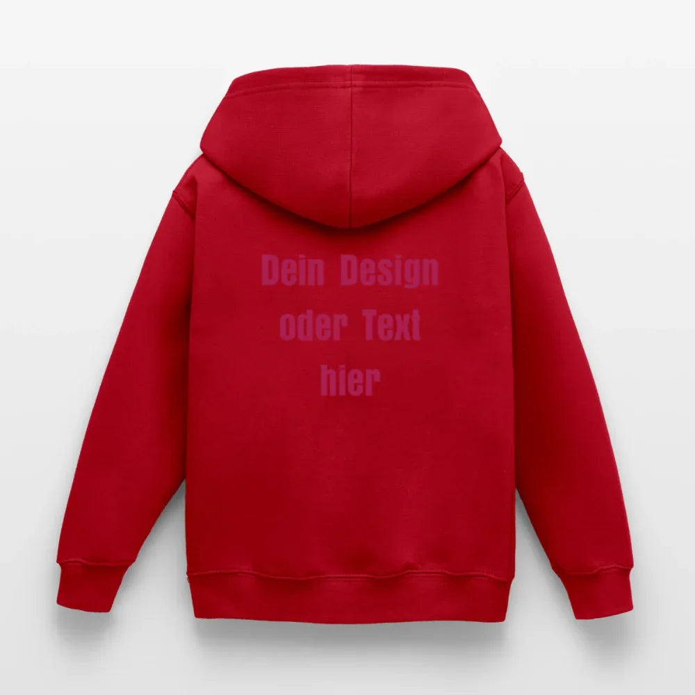 Kinder Hoodie - personalisierbare Vorder- und Rückseite - Rot