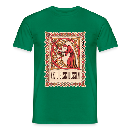 "Akte geschlossen. Buchmalerei-Motiv" Motiv-T-Shirt für Männer, Farbe Kelly Green