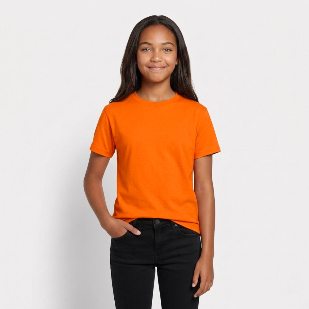 Teenager T-Shirt - personalisierbare Vorder- und Rückseite - Orange