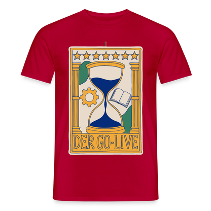Der Go-Live. Tarot-Motiv Motiv-T-Shirt für Männer, Farbe Rot