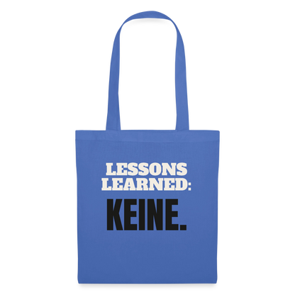 Lessons learned: keine. Stoffbeutel, Farbe Hellblau