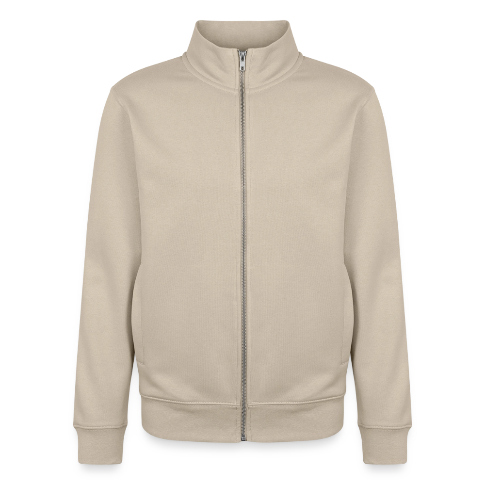 Pullover mit Zip-Kragen für Sie und Ihn (Unisex) - personalisierbare Vorder- und Rückseite - Cremebeige
