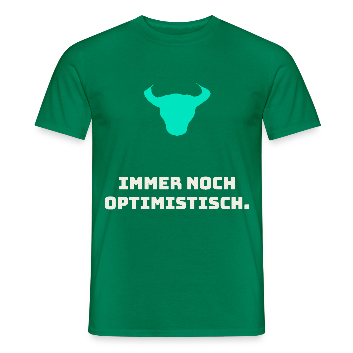 Immer noch optimistisch. Motiv-T-Shirt für Männer, Farbe Kelly Green