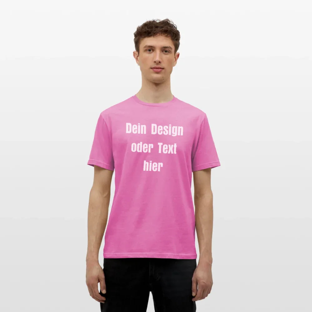 Männer T-Shirt - personalisierbare Vorder- und Rückseite - Pink