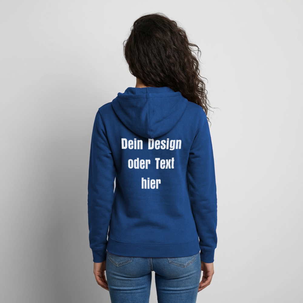 Unisex Kapuzenjacke - personalisierbare Vorder- und Rückseite - Royalblau