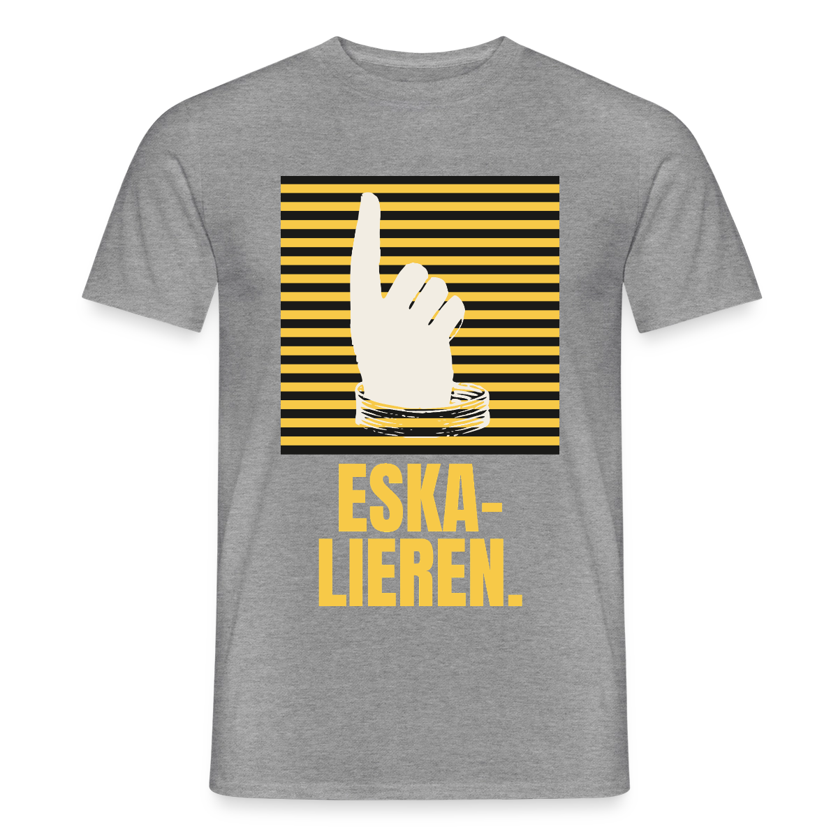 "Eskalieren." Motiv-T-Shirt für Männer, Farbe Graphit meliert