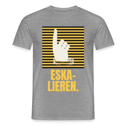 "Eskalieren." Motiv-T-Shirt für Männer, Farbe Graphit meliert