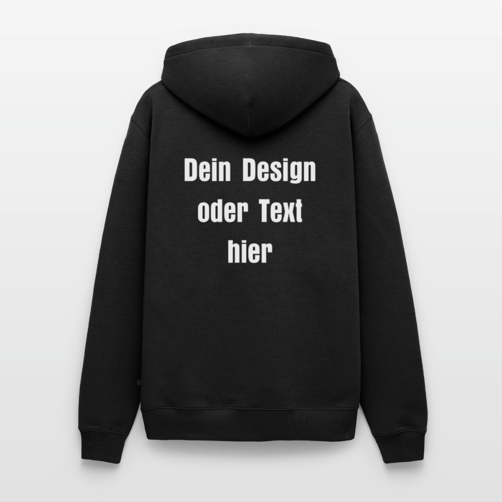 Männer Premium Hoodie - personalisierbare Vorder- und Rückseite - Schwarz