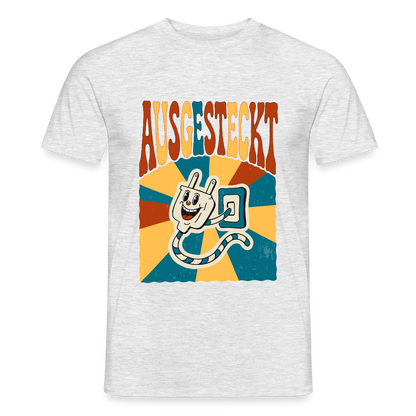 "Ausgesteckt. Midcentury-Motiv" Motiv-T-Shirt für Männer, Farbe Grau meliert