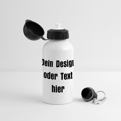 Trinkflasche mit versch. Aufsätzen 500 ml - personalisierbar - Weiß