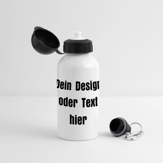 Trinkflasche mit versch. Aufsätzen 500 ml - personalisierbar - Weiß