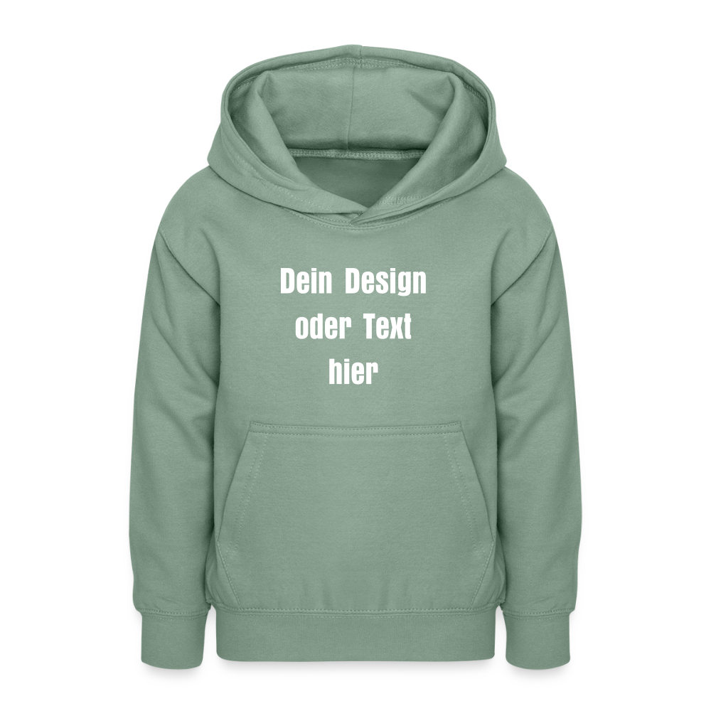 Teenager Hoodie - personalisierbare Vorder- und Rückseite - Graugrün