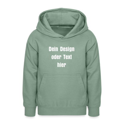 Teenager Hoodie - personalisierbare Vorder- und Rückseite - Graugrün