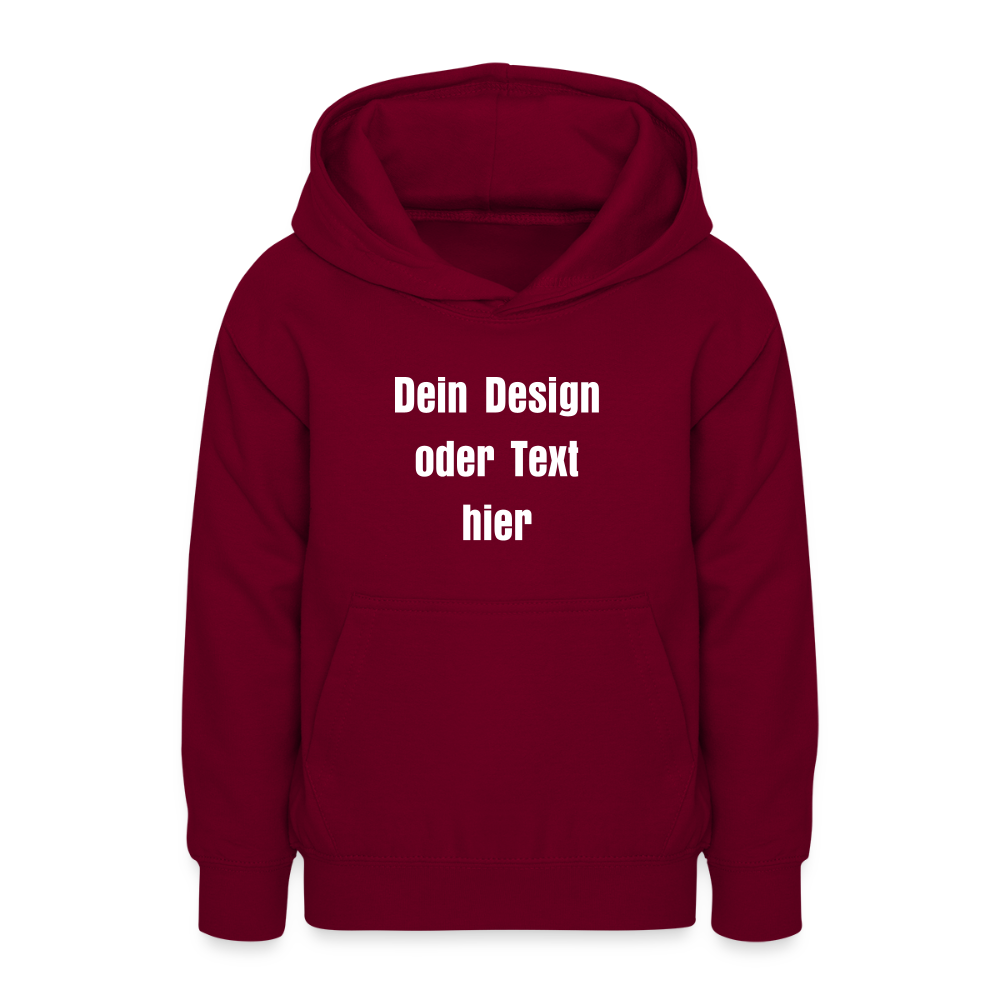 Teenager Hoodie - personalisierbare Vorder- und Rückseite - Bordeaux