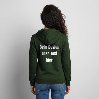 Unisex Kapuzenjacke - personalisierbare Vorder- und Rückseite - Forstgrün 