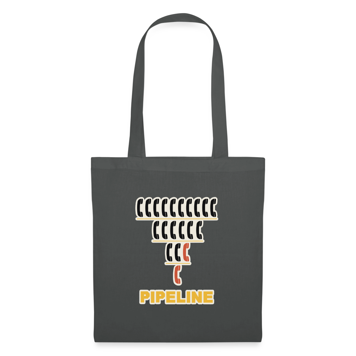 Pipeline. Isotype-Motiv Stoffbeutel, Farbe Graphite
