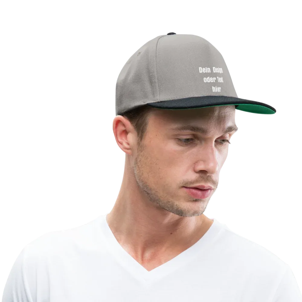 Snapback Cap - personalisierbar - Graphit/Schwarz