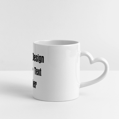 Keramiktasse Henkel in Herzform 300 ml - personalisierbar - Weiß