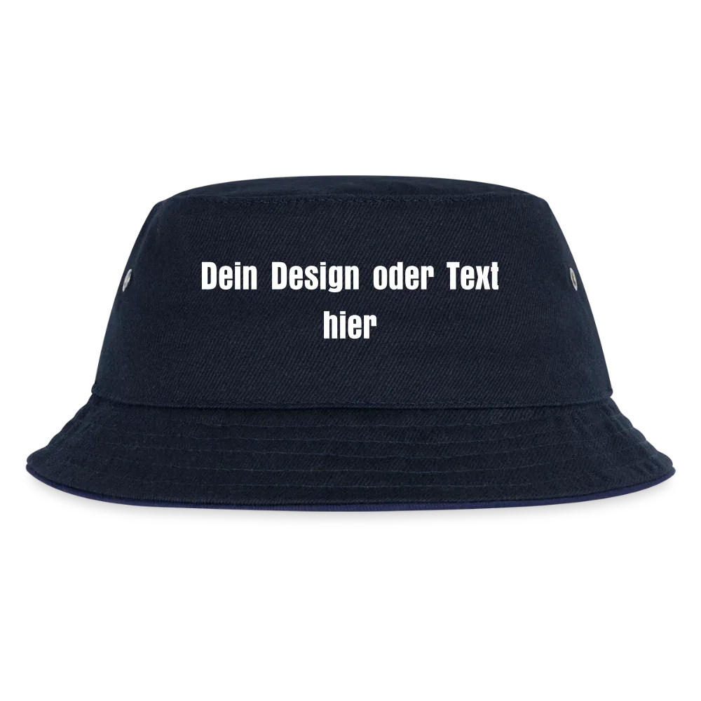 Kinder Bucket Hat - personalisierbar - navy/navy