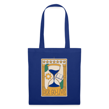 Der Go-Live. Tarot-Motiv Stoffbeutel, Farbe Royalblau