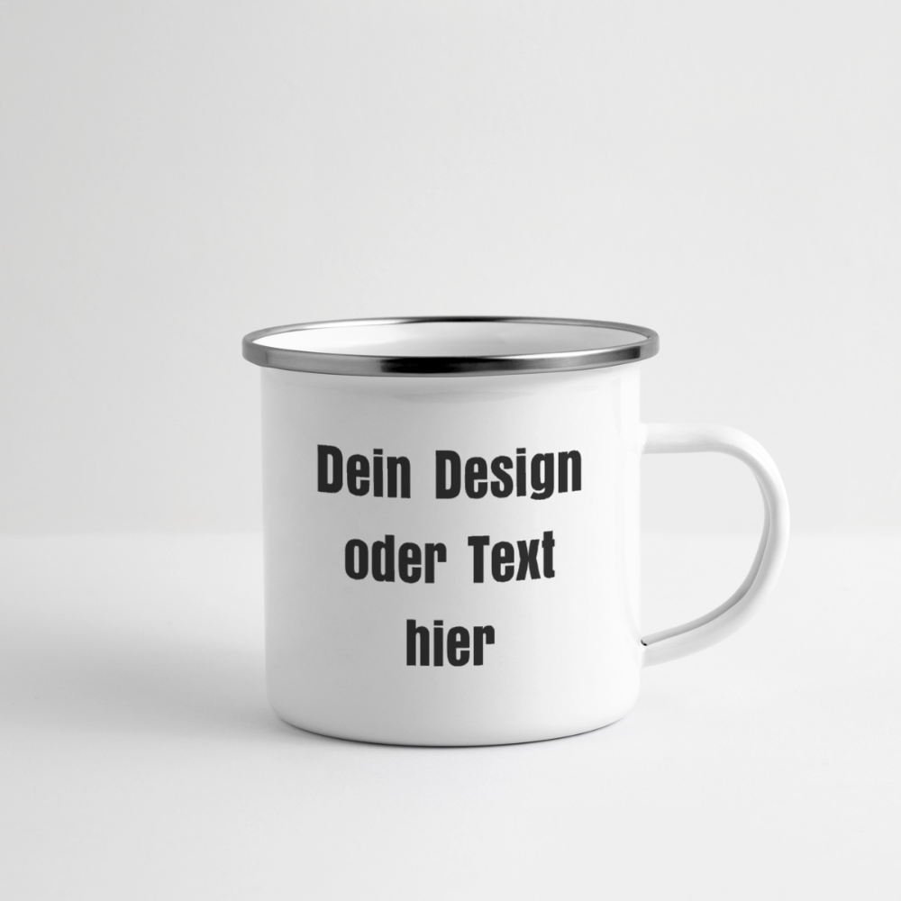 Emaille-Tasse 300ml - personalisierbar - Weiß