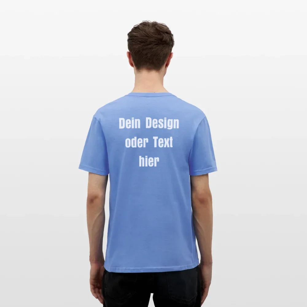 Männer T-Shirt - personalisierbare Vorder- und Rückseite - Carolina Blue