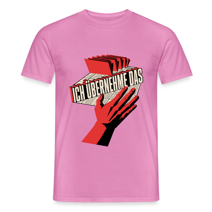 Ich übernehme das. Konstruktivismus-Motiv Motiv-T-Shirt für Männer, Farbe Pink
