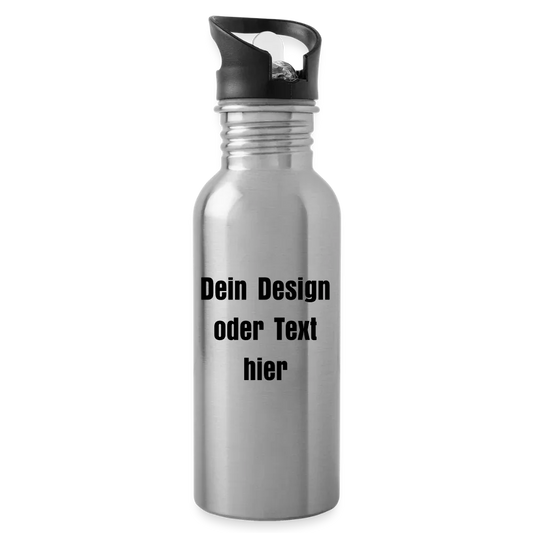 Trinkflasche Edelstahl 600 ml - personalisierbar - Lightsilver