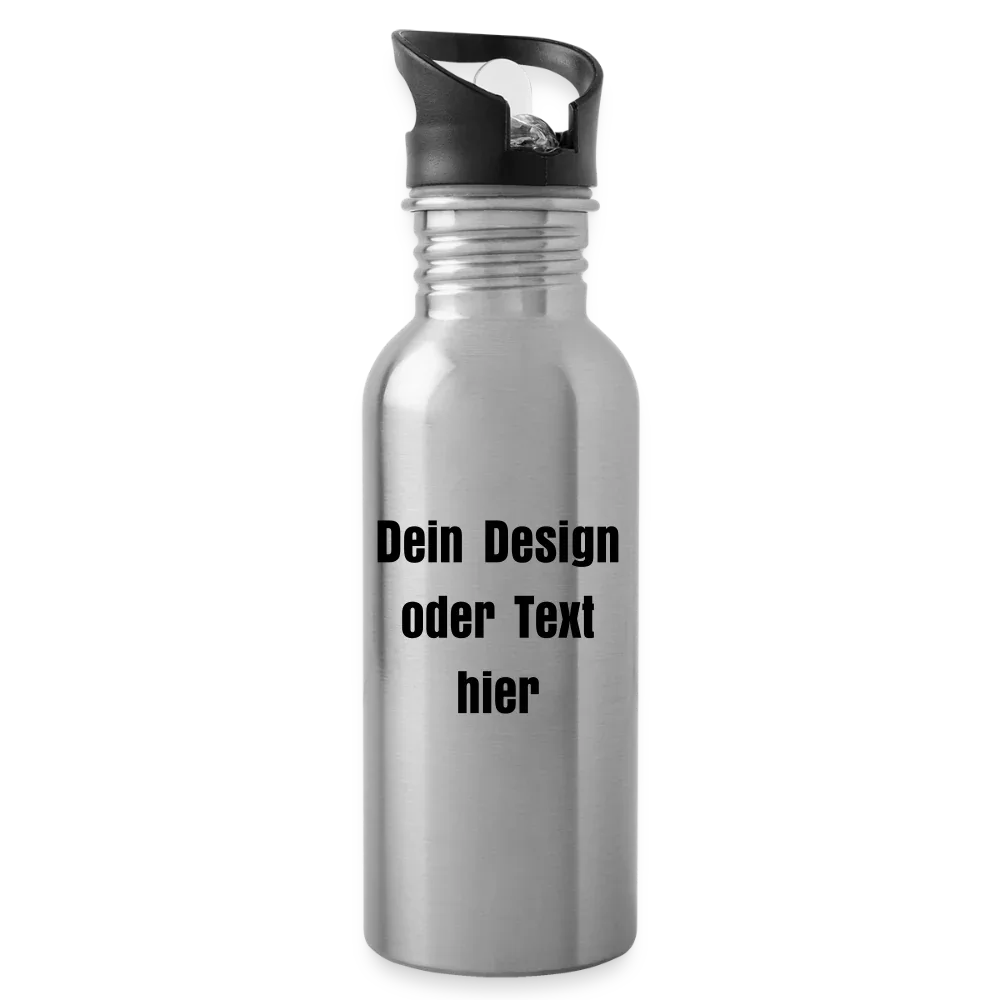 Trinkflasche Edelstahl 600 ml - personalisierbar - Lightsilver