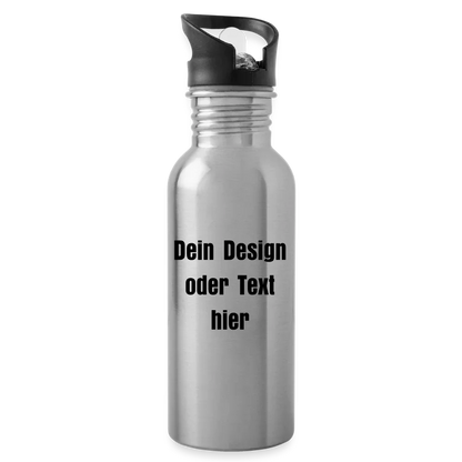 Trinkflasche Edelstahl 600 ml - personalisierbar - Lightsilver