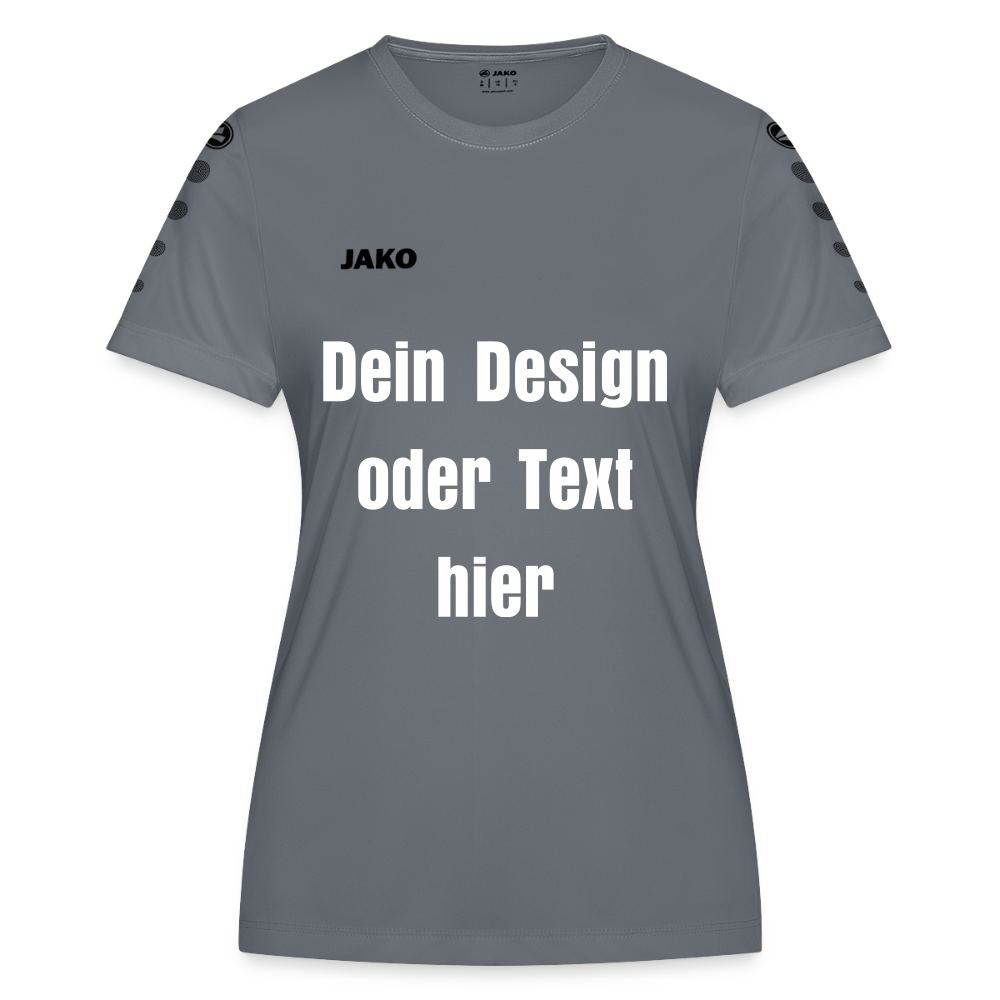 JAKO Frauen Trikot Team - personalisierbare Vorder- und Rückseite - Grau