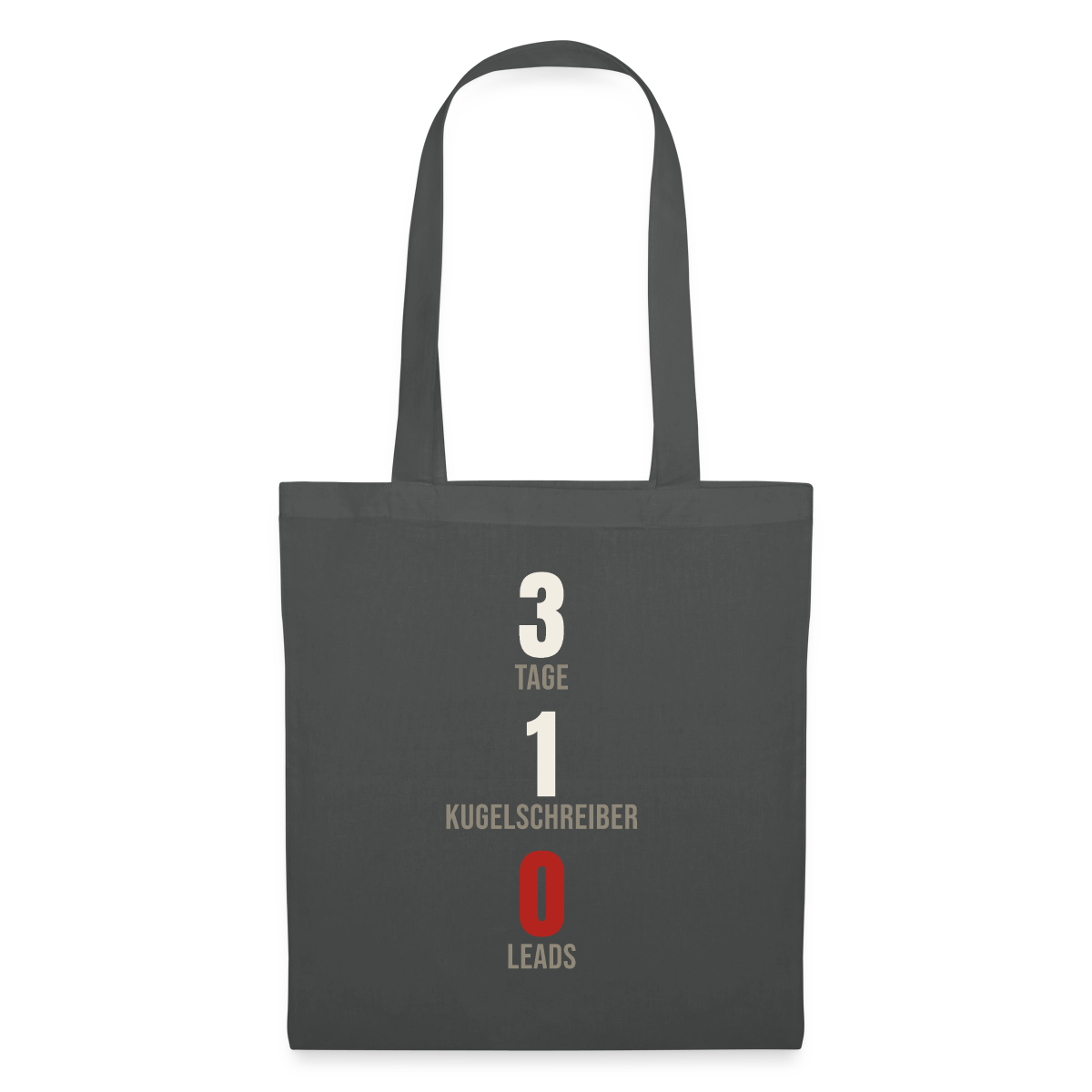 3 Tage. 1 Kugelschreiber. 0 Leads. Stoffbeutel, Farbe Graphite