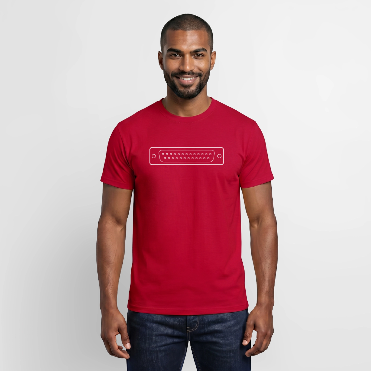 "LPT1" Motiv-T-Shirt für Männer, Farbe Rot