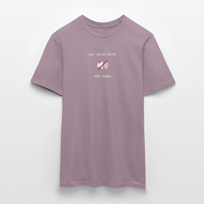 "You´re on mute est.2020" - Motiv-T-Shirt für Männer - Lilagrau 