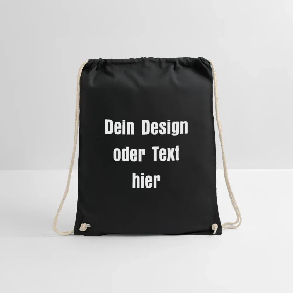 Turnbeutel - personalisierbar - Schwarz